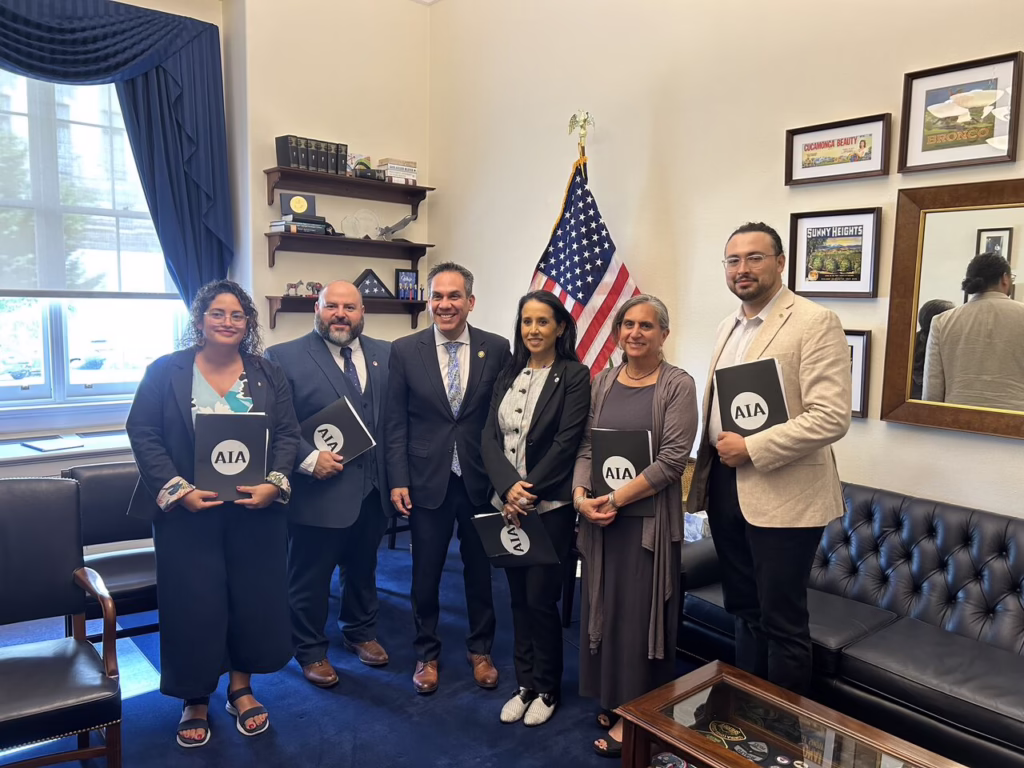 AIANJ Members Venesa and Manny with California Rep. Pete Aguilar, with Graciela, Patricia and Dillon.